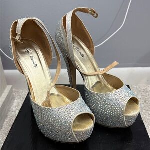 Eye Candy Silver Glitter Heels